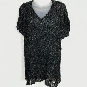 Eileen Fisher Loose Knit Short Sleeved Sweater Size M